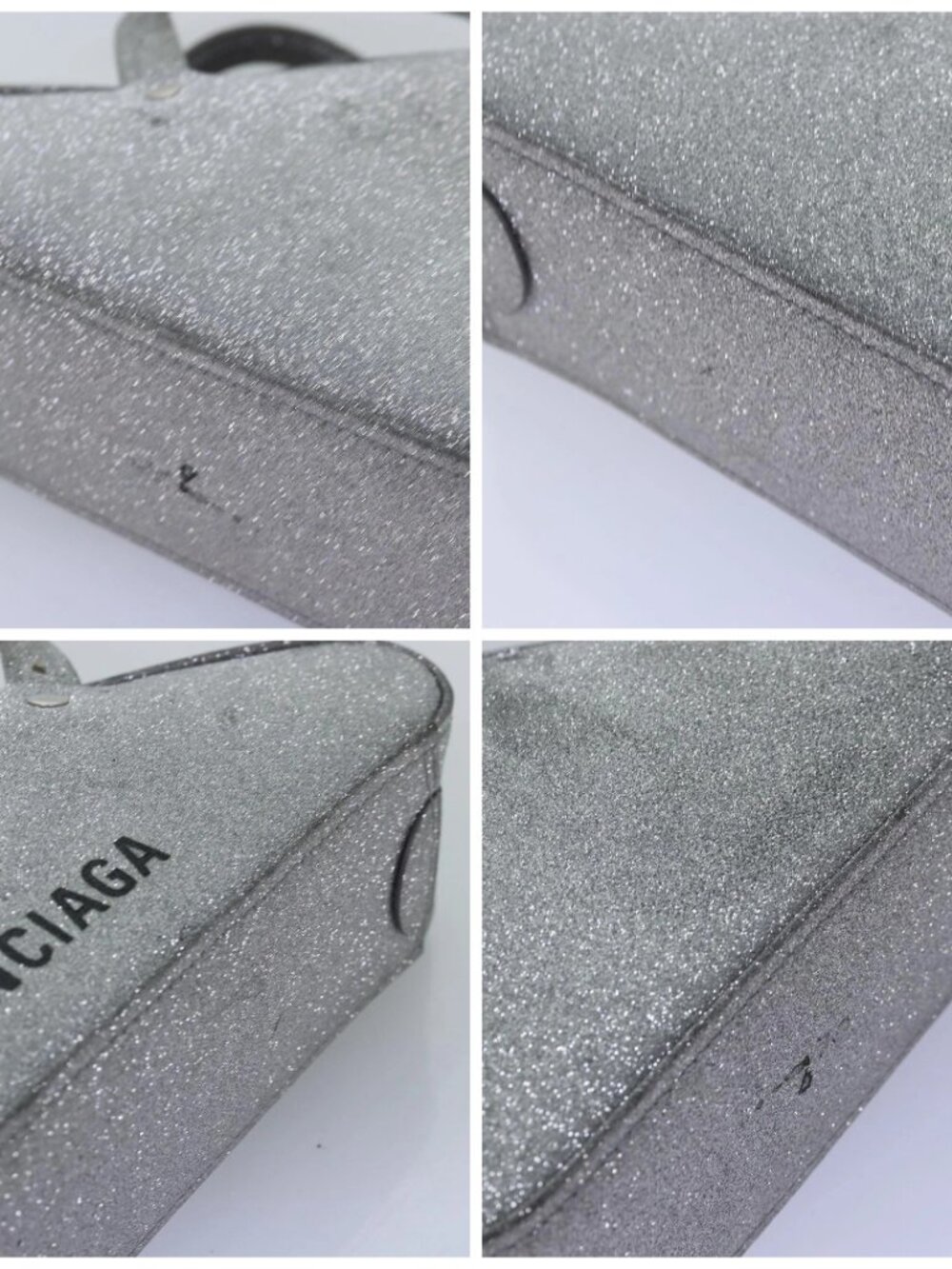 BALENCIAGA Triangle Duffle XS Hand Bag Leather 2way Silver - Picture 14 of 16